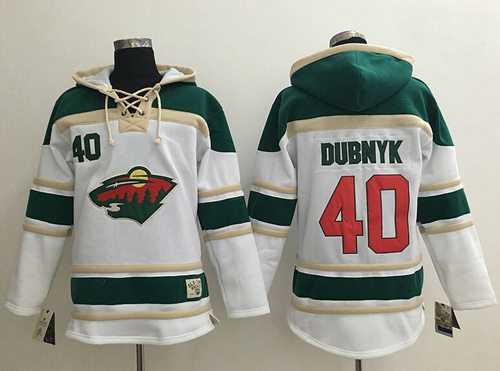 Minnesota Wild #40 Devan Dubnyk White Sawyer Hooded Sweatshirt Stitched NHL Jersey,We sell and wholesale Minnesota Wild #40 Devan Dubnyk White Sawyer Hooded Sweatshirt Stitched NHL Jersey on line form chian!